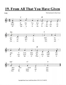 From All That You Have Given score