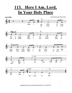 Here I Am, Lord, In Your Holy Place score