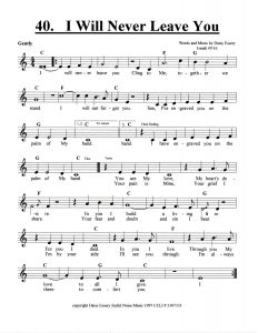 I Will Never Leave You score