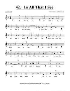 In All That I See score