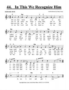 In This We Recognize Him score