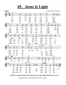 Jesus Is Light score