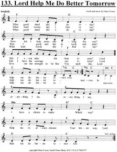 Lord, Help Me Do Better Tomorrow, score