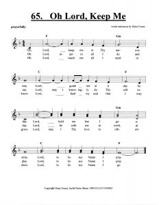 Oh Lord, Keep Me score
