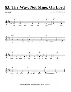 Thy Way, Not Mine, Oh Lord score