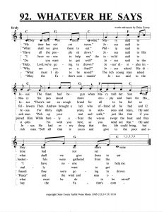 Whatever He Says pg 1 score